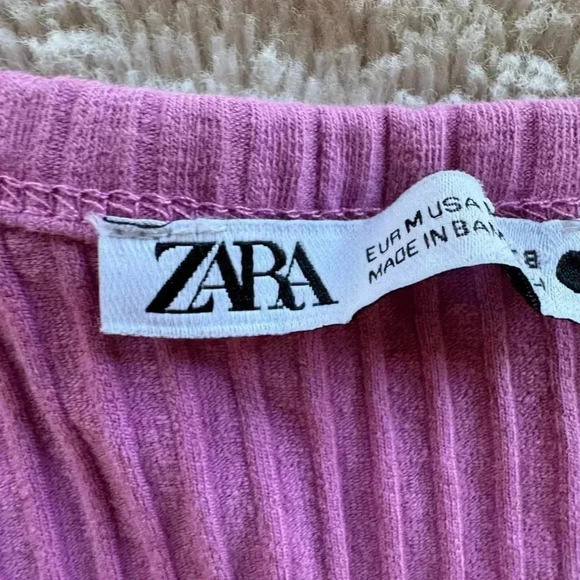 Zara Ribbed Pink Bodysuit size M - Picture 3 of 3